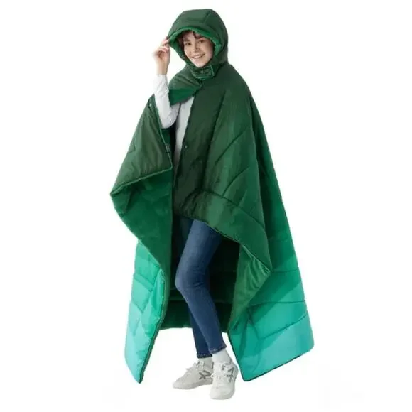 RARE FIND! Weatherproof Vintage HOODED OUTDOOR BLANKET | Green 54x72" - Picture 7 of 13